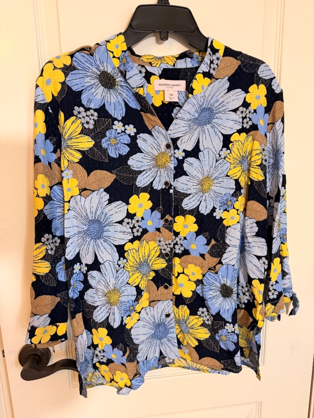 Alison Daley flowered blouse.